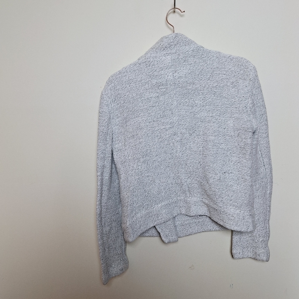 Loft Gray Marled Asymmetrical Full Zip Moto Sweater Jacket Size Small - Picture 4 of 12
